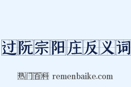 过阮宗阳庄反义词是什么意思的图片
